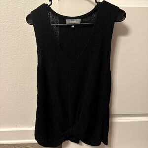 Marled Black Knit Tank Top